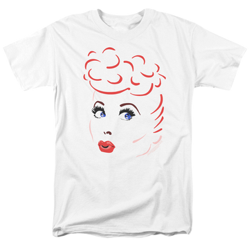 White men's regular fit t-shirt with I Love Lucy Lines Face graphic