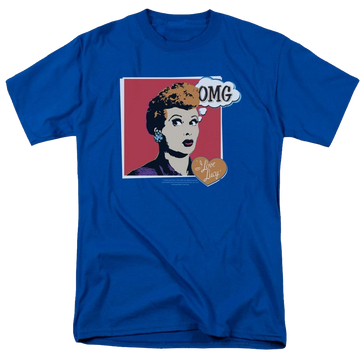Royal men's regular fit t-shirt with I Love Lucy I Love Worhol Omg graphic