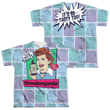 I Love Lucy All Over Vita Comic youth all-over print t-shirt for ages 8 to 12