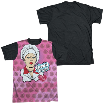 I Love Lucy All Over Speed It Up men's black back t-shirt