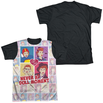 I Love Lucy All Over Panels men's black back t-shirt