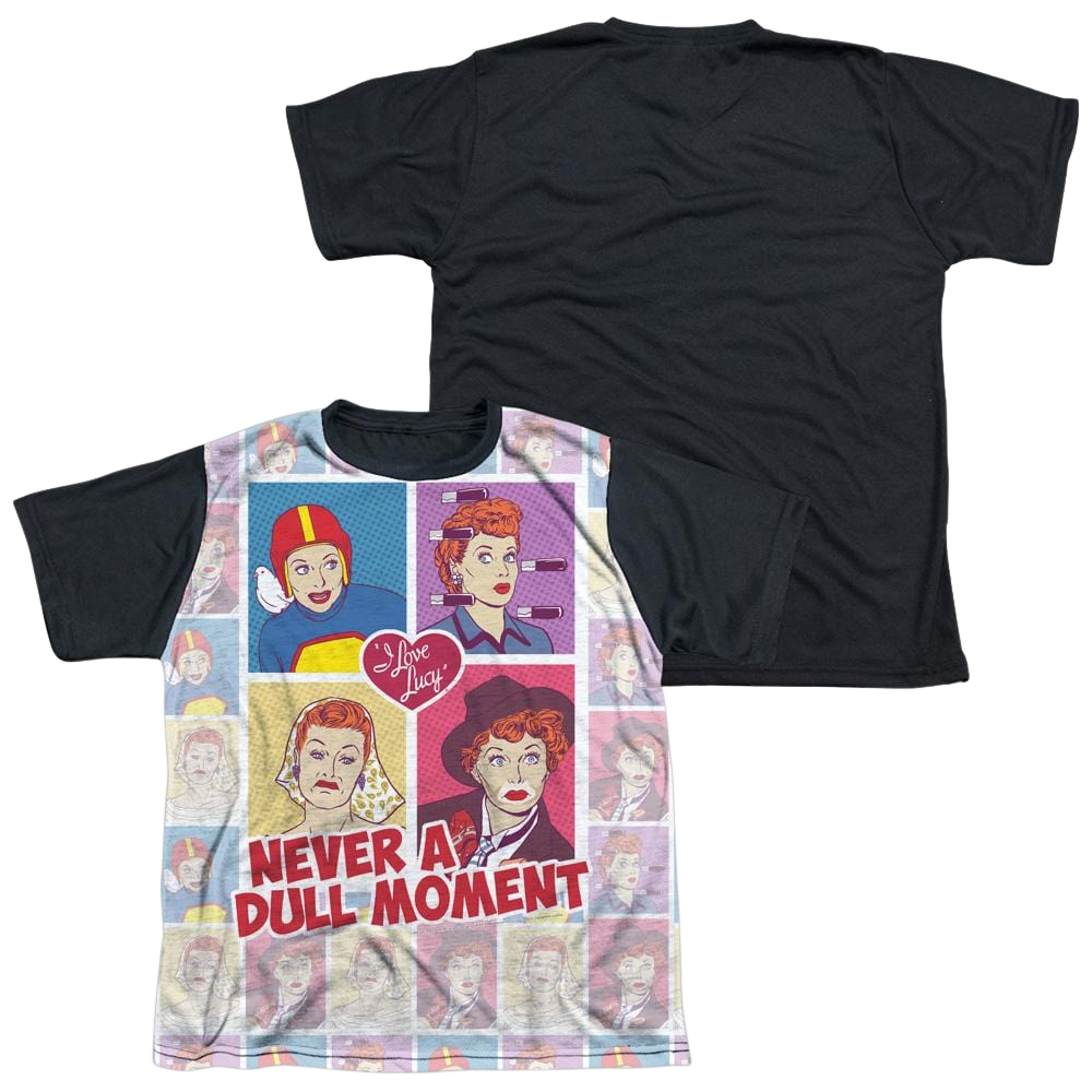 I Love Lucy All Over Panels Youth Black Back T-Shirt (Ages 8-12) Youth Black Back T-Shirt (Ages 8-12) I Love Lucy