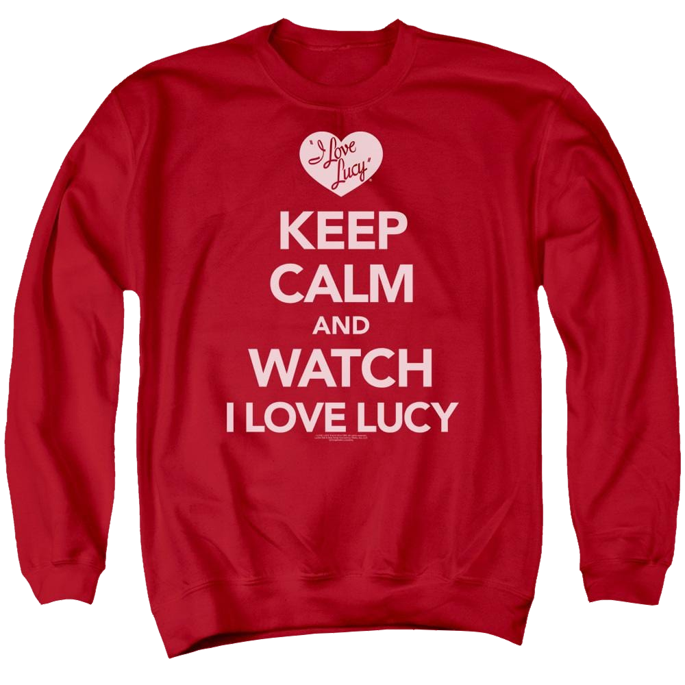 I Love Lucy Keep Calm And Watch Men's Crewneck Sweatshirt Men's Crewneck Sweatshirt I Love Lucy
