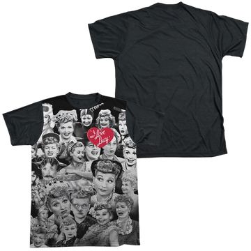 I Love Lucy Faces men's black back t-shirt