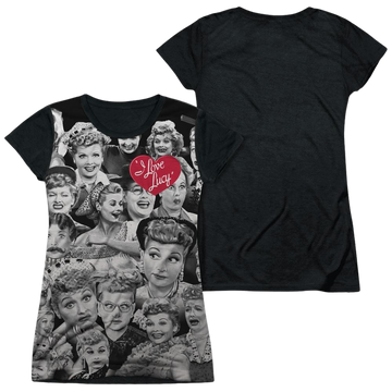 I Love Lucy Faces juniors black back t-shirt