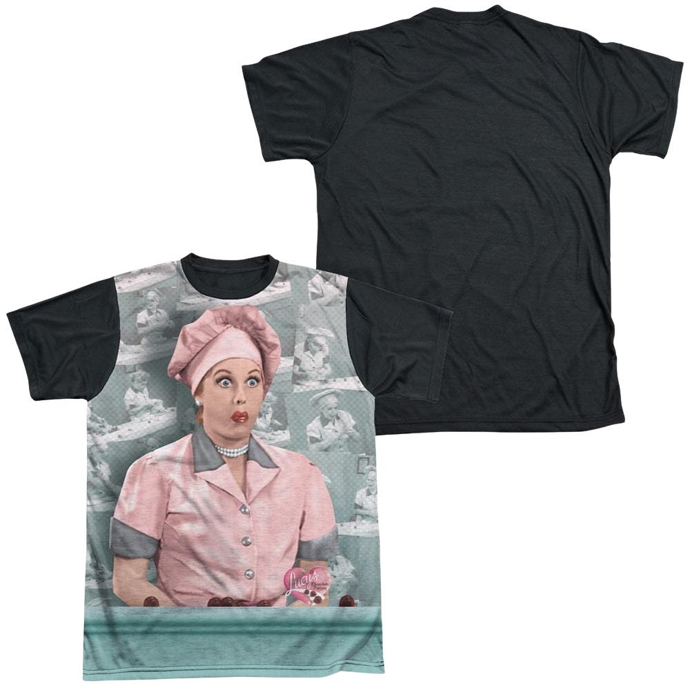 I Love Lucy Chocolate Belt Men's Black Back T-Shirt Men's Black Back T-Shirt I Love Lucy