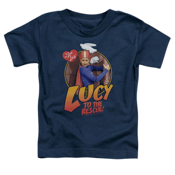 Navy toddler t-shirt with I Love Lucy To The Rescue graphic