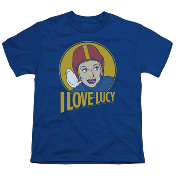 Royal youth t-shirt for ages 8 to 12 with I Love Lucy Lb Super Comic graphic