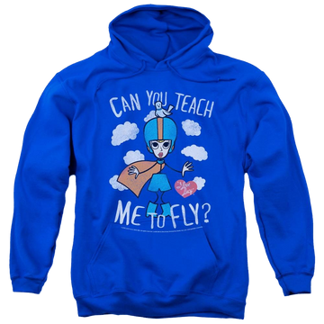 Royal pullover hoodie with I Love Lucy Fly graphic