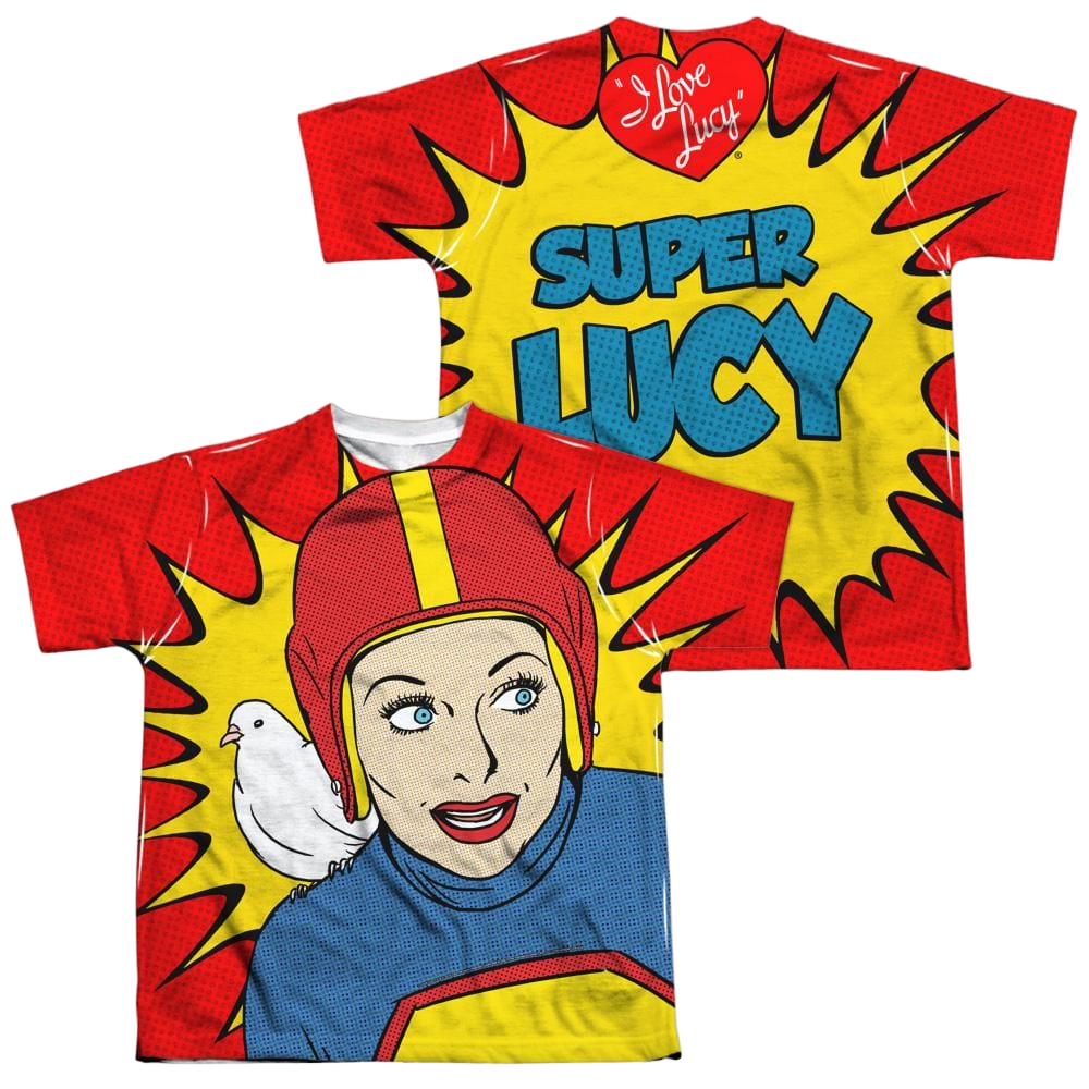 I Love Lucy Super Lucy Youth All-Over Print T-Shirt (Ages 8-12) Youth All-Over Print T-Shirt (Ages 8-12) I Love Lucy