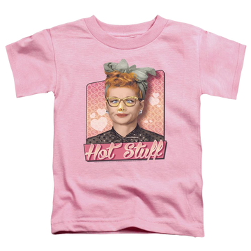 Pink toddler t-shirt with I Love Lucy Hot Stuff graphic