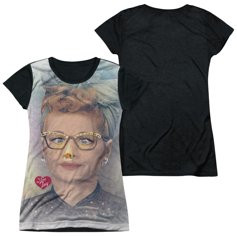 I Love Lucy Oh Nose Juniors Black Back T-Shirt Juniors Black Back T-Shirt I Love Lucy