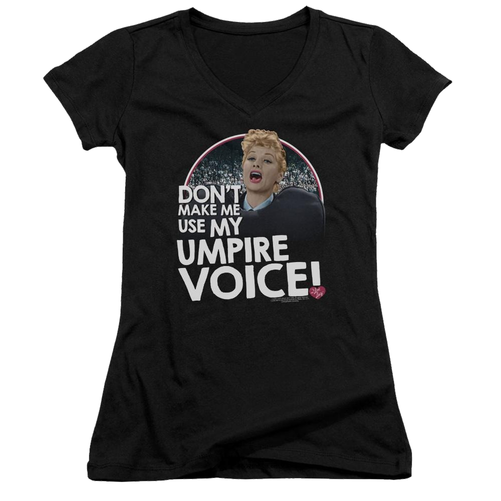 I Love Lucy Umpire Juniors V-Neck T-Shirt Juniors V-Neck T-Shirt I Love Lucy