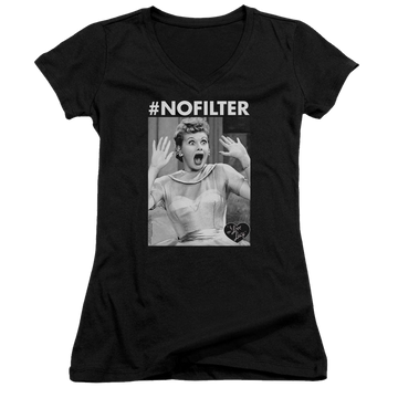 I Love Lucy No Filter - Juniors V-Neck T-Shirt Juniors V-Neck T-Shirt I Love Lucy