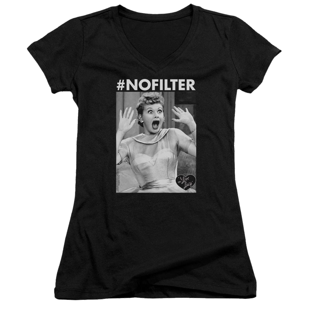 I Love Lucy No Filter - Juniors V-Neck T-Shirt Juniors V-Neck T-Shirt I Love Lucy