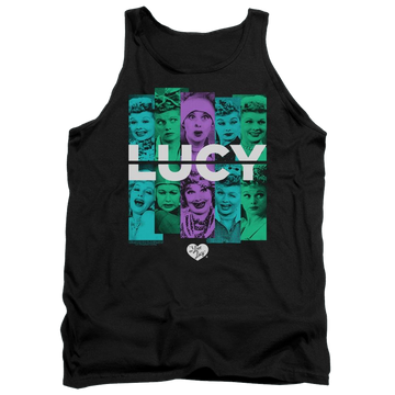 Black men's tank with I Love Lucy Shades Of Lucy graphic