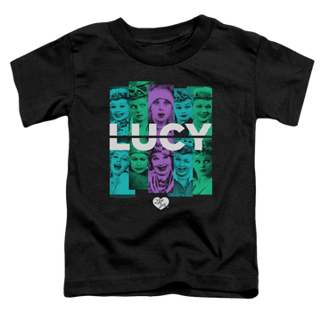 Black toddler t-shirt with I Love Lucy Shades Of Lucy graphic