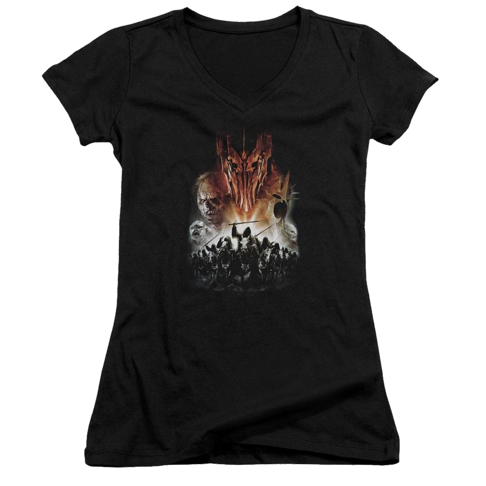 Lord of the Rings Evil Rising Juniors V-Neck T-Shirt Juniors V-Neck T-Shirt Lord Of The Rings