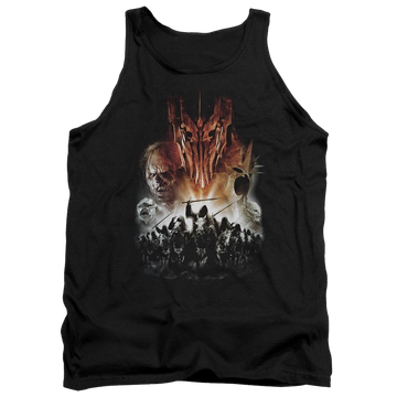 Black men's tank with Lord of the Rings Evil Rising graphic