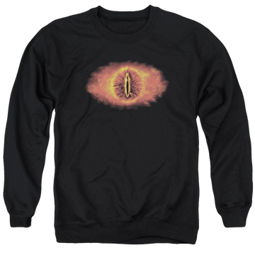 Black men's crewneck sweatshirt with Lord of the Rings Eye Of Sauron graphic