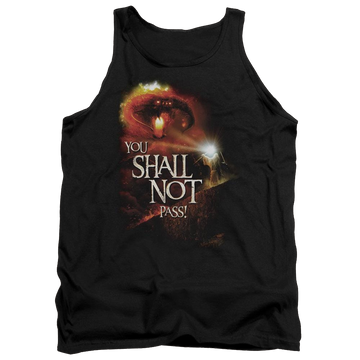 Black men's tank with Lord of the Rings You Shall Not Pass graphic