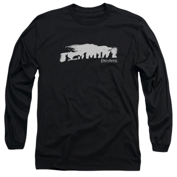 Black men's long sleeve t-shirt with Lord of the Rings The Fellowship graphic