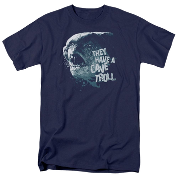 Navy men's regular fit t-shirt with Lord of the Rings Cave Troll graphic