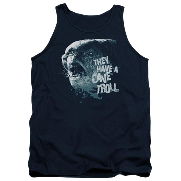 Navy men's tank with Lord of the Rings Cave Troll graphic