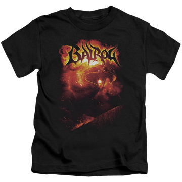 Black kid's t-shirt for ages 4 to 7 with Lord of the Rings Balrog graphic