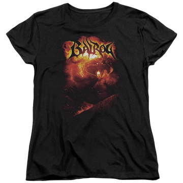 Black women's t-shirt with Lord of the Rings Balrog graphic