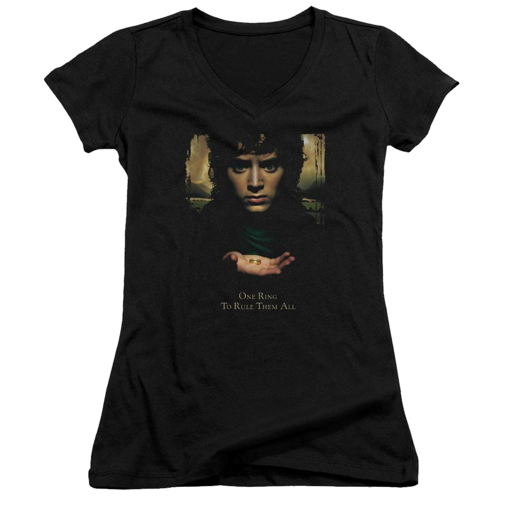 Lord of the Rings Frodo One Ring Juniors V-Neck T-Shirt Juniors V-Neck T-Shirt Lord Of The Rings
