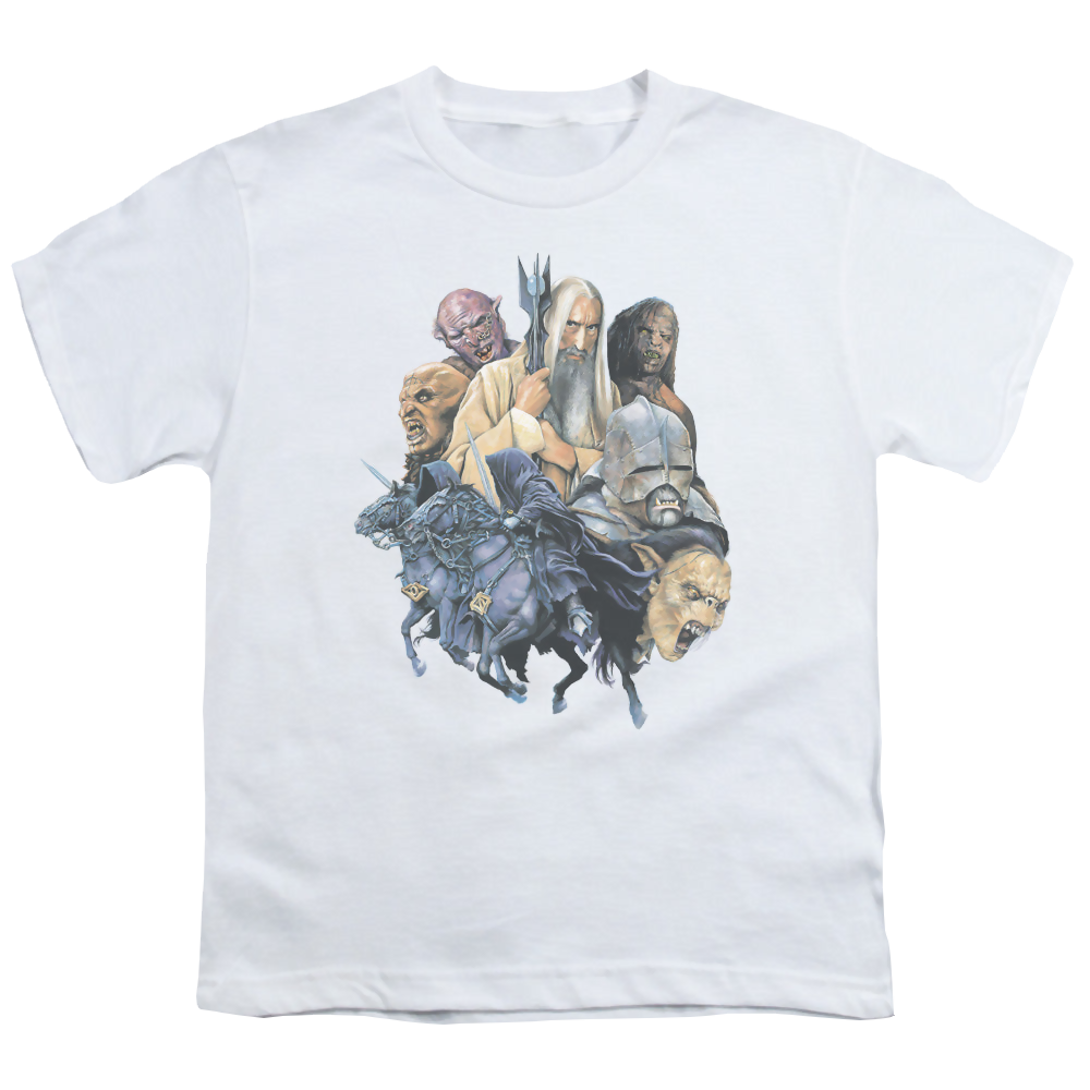 Lord of the Rings Trilogy, The Collage Of Evil - Youth T-Shirt Youth T-Shirt (Ages 8-12) Lord Of The Rings