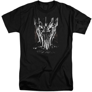 Black men's tall fit t-shirt with Lord of the Rings Big Sauron Head graphic