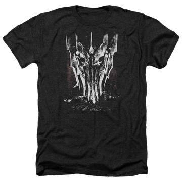 Charcoal men's heather t-shirt with Lord of the Rings Big Sauron Head graphic