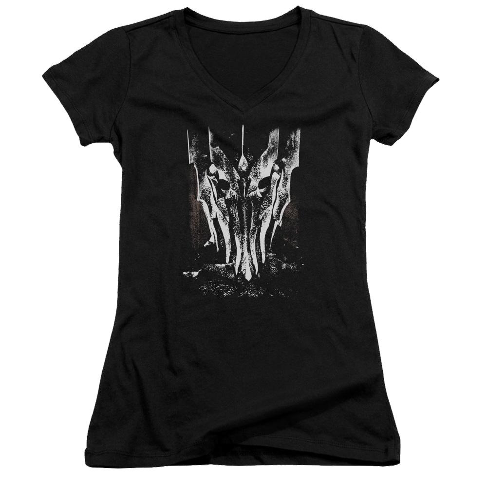 Lord of the Rings Big Sauron Head Juniors V-Neck T-Shirt Juniors V-Neck T-Shirt Lord Of The Rings