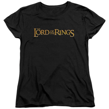 Black women's t-shirt with Lord of the Rings Lotr Logo graphic