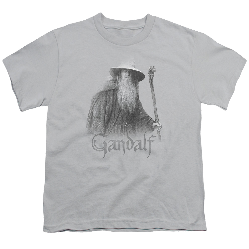 Lord of the Rings Trilogy, The Gandalf The Grey - Youth T-Shirt Youth T-Shirt (Ages 8-12) Lord Of The Rings