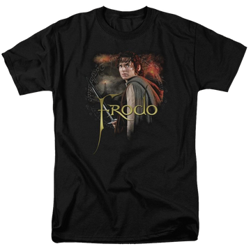Black men's regular fit t-shirt with Lord of the Rings Frodo graphic
