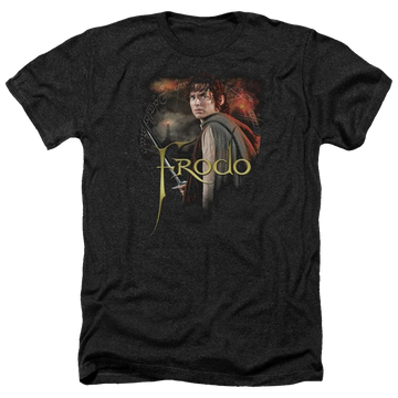 Charcoal men's heather t-shirt with Lord of the Rings Frodo graphic