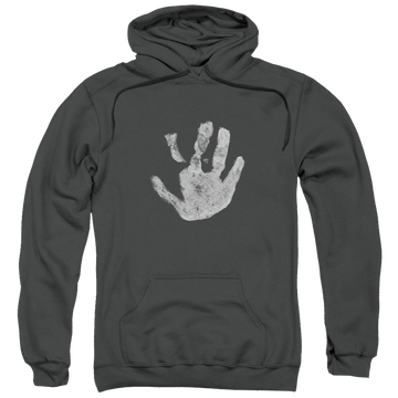 Charcoal pullover hoodie with Lord of the Rings White Hand graphic