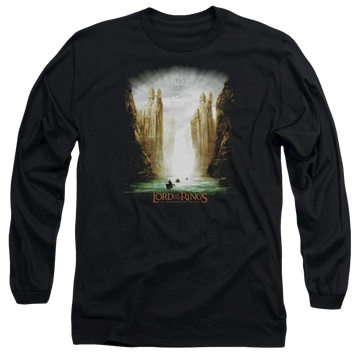 Black men's long sleeve t-shirt with Lord of the Rings Kings Of Old graphic