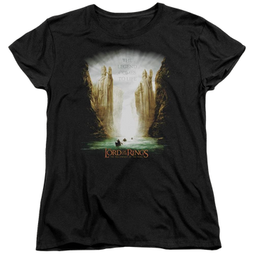 Black women's t-shirt with Lord of the Rings Kings Of Old graphic
