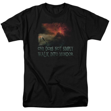 Black men's regular fit t-shirt with Lord of the Rings Walk In Mordor graphic