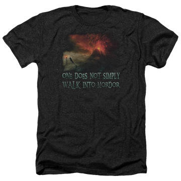 Charcoal men's heather t-shirt with Lord of the Rings Walk In Mordor graphic