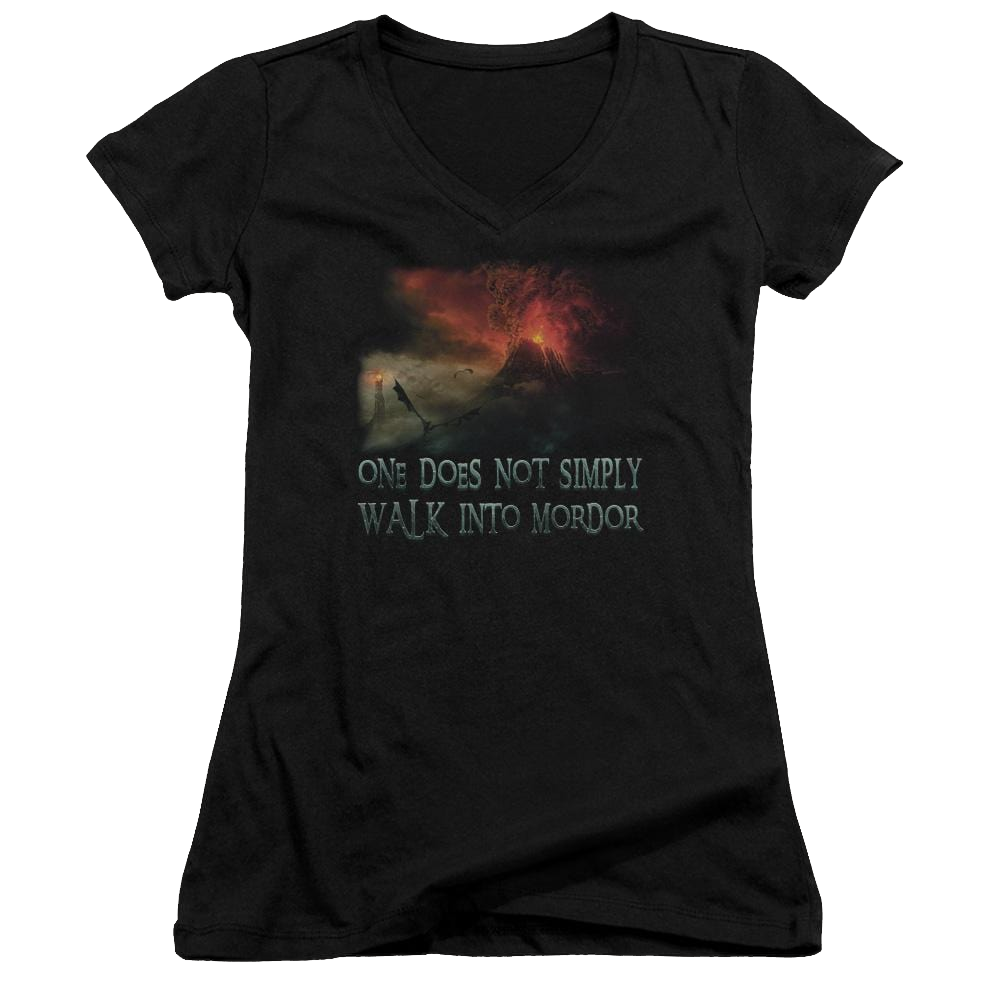 Lord of the Rings Walk In Mordor Juniors V-Neck T-Shirt Juniors V-Neck T-Shirt Lord Of The Rings