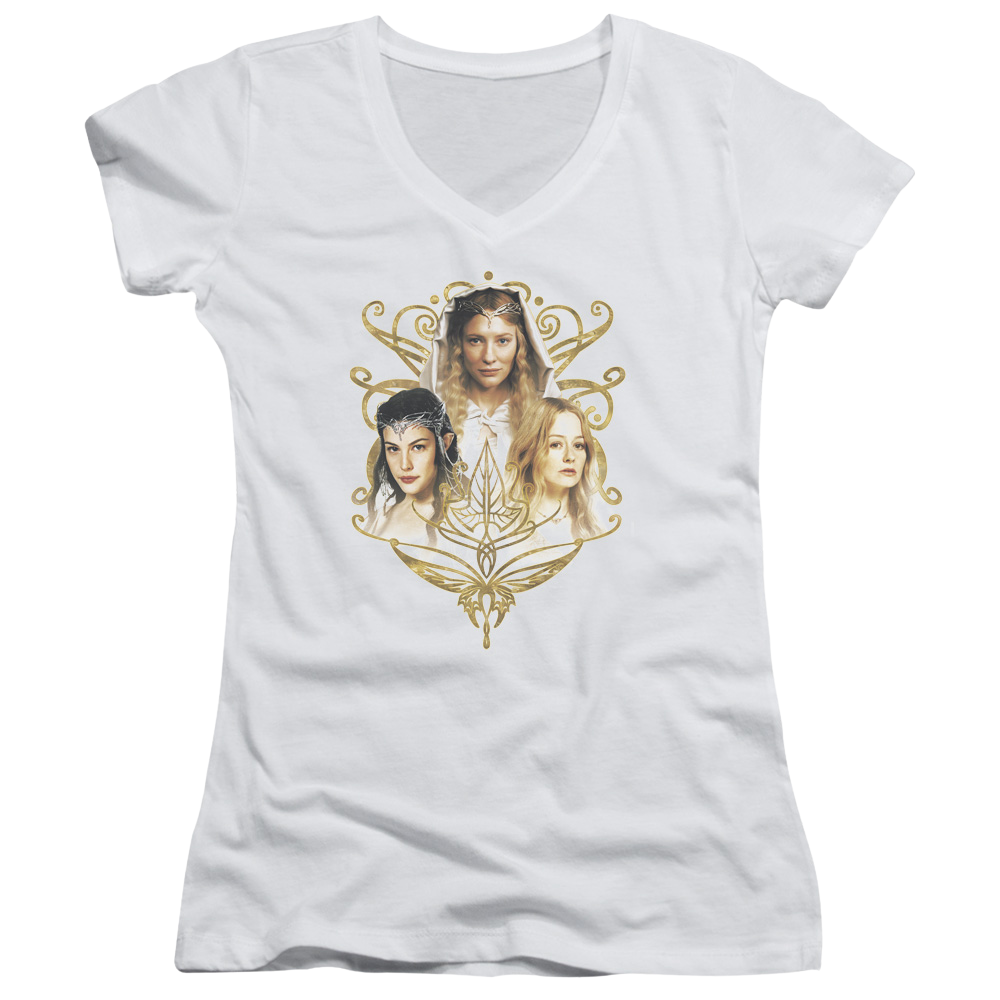 Lord of the Rings Women Of Middle Earth Juniors V-Neck T-Shirt Juniors V-Neck T-Shirt Lord Of The Rings