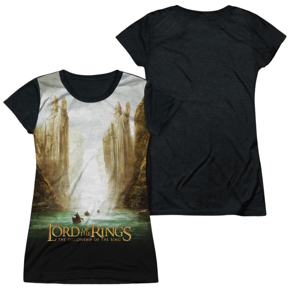 Lord of the Rings Fellowship Poster Juniors Black Back T-Shirt Juniors Black Back T-Shirt Lord Of The Rings