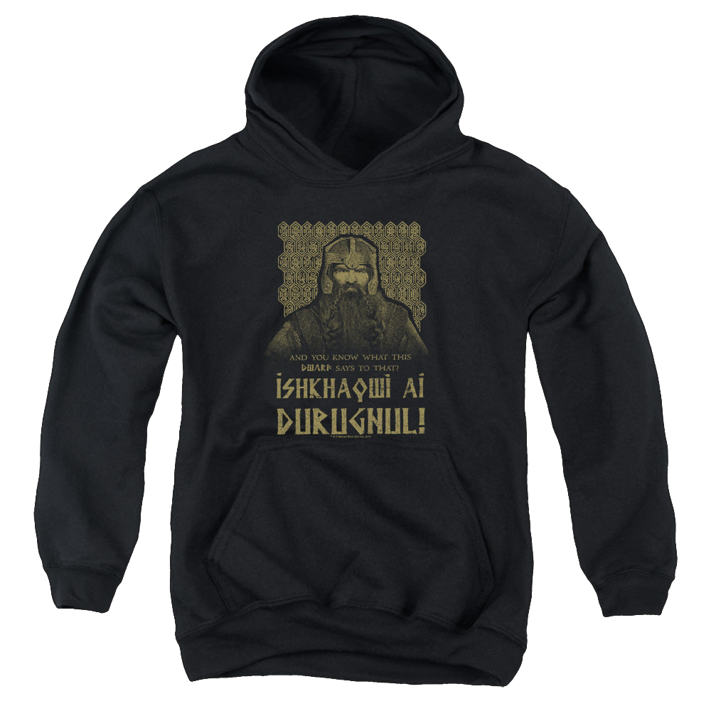 Lord of the Rings Trilogy, The Ishkhaqwi Durugnul - Youth Hoodie Youth Hoodie (Ages 8-12) Lord Of The Rings