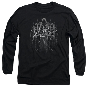 Black men's long sleeve t-shirt with Lord of the Rings The Nine graphic