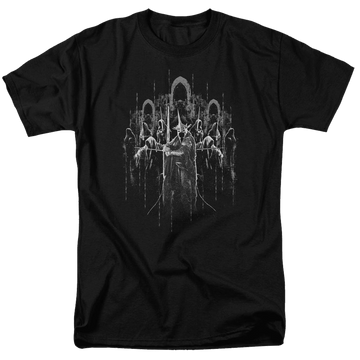 Black men's regular fit t-shirt with Lord of the Rings The Nine graphic